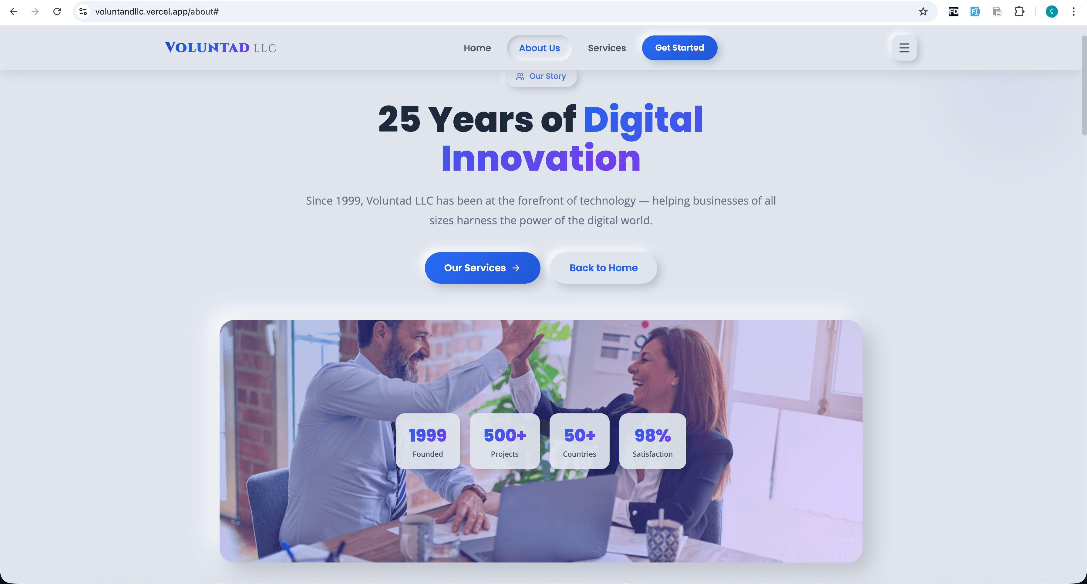 Voluntad LLC — Tech Company Website